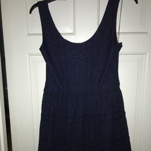 Navy Blue Crochet Dress